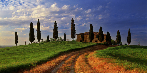 Val d’Orcia 的别墅，Mark Wassell拍摄